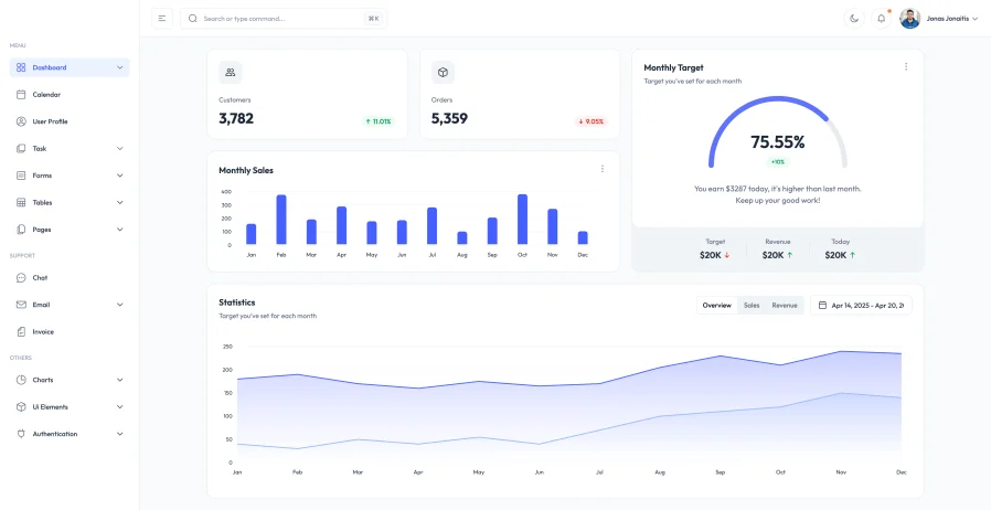 EZA light dashboard